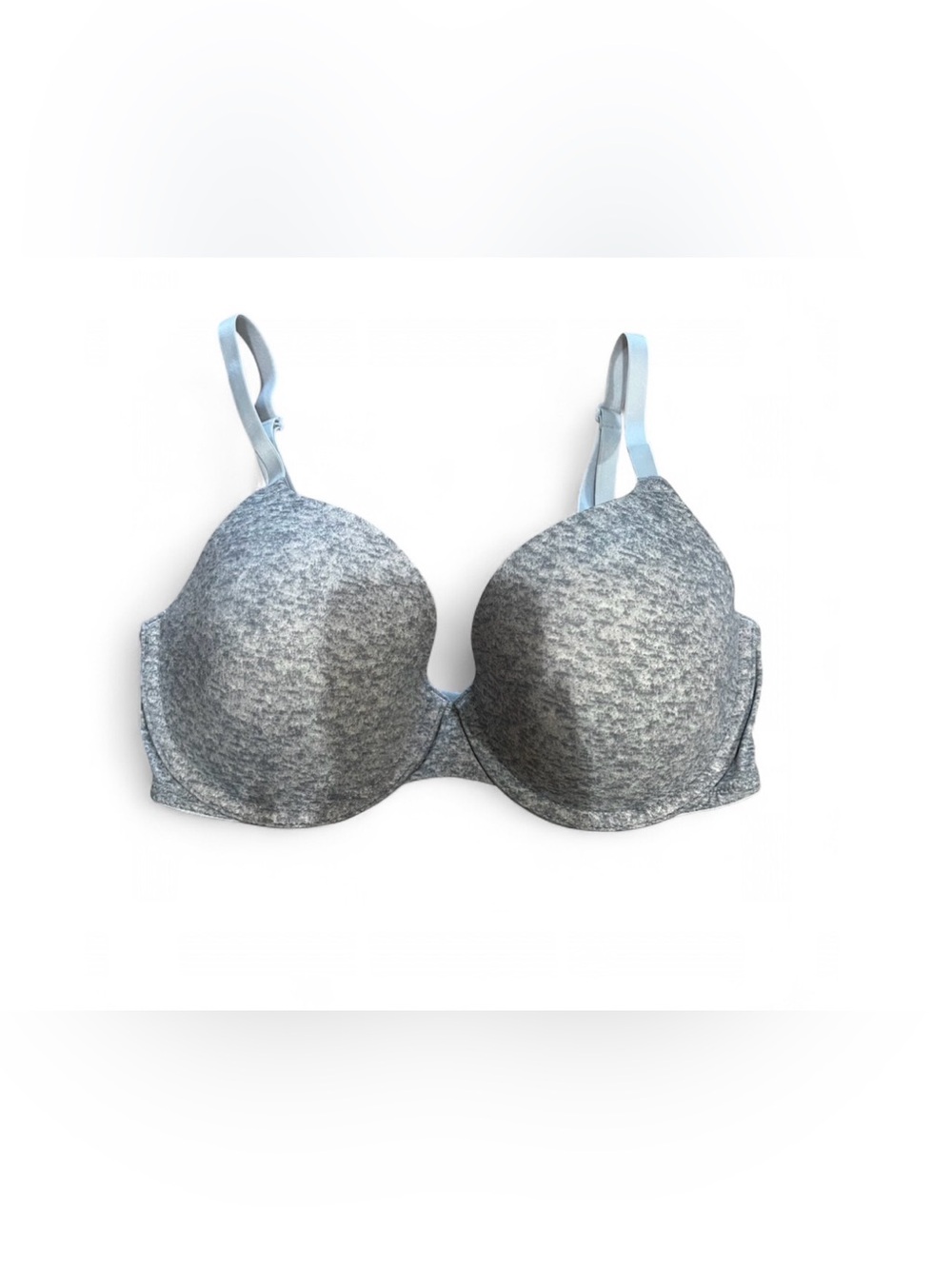 PINK Victoria's Secret Heather Gray Bra with Light Blue Straps